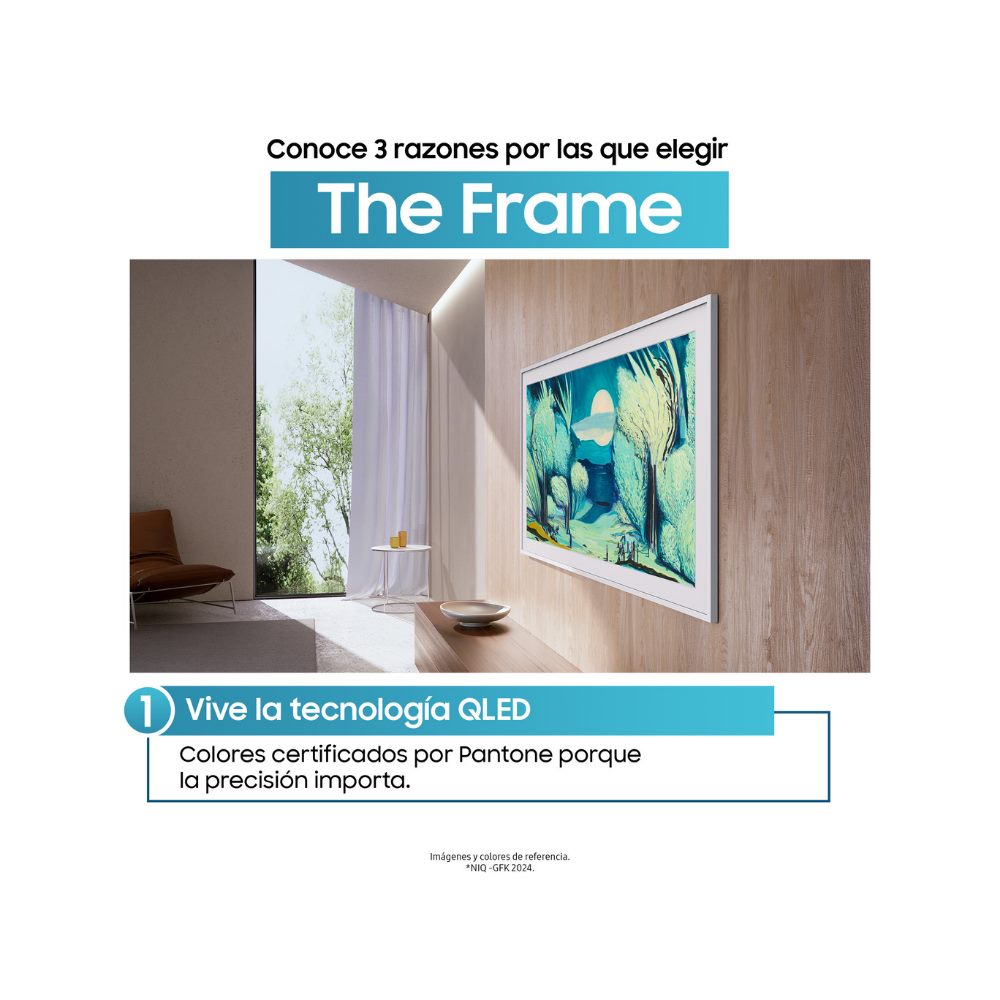 Additional Image for Televisor Samsung THE FRAME QLED  Smart TV 55 pulgadas, UHD 4K  /3,840 x 2,160 / DVB-T2 / Wifi 5/ Modo Arte/ NQ4 AI Gen 2 procesador/ 144Hz/ Pantalla Mate /Bluetooth 5.3/ Dual Led / asistente de voz /  Multiview/ modo ambiente/ Modo Juego/  HDMI x 4 / USB x 2 /LAN/ One conect /40W audio/  abre y edita archivos de Office/ Control Solar/Garantía 1 añ