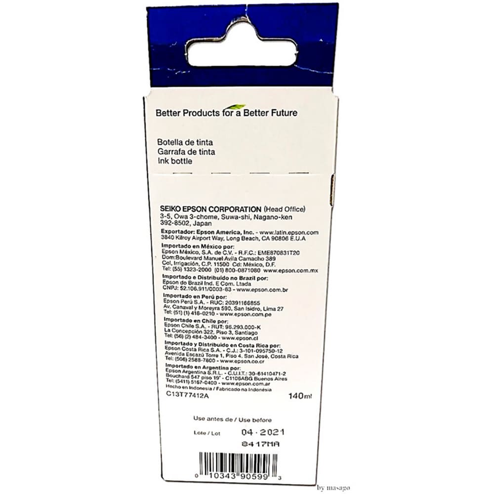 Additional Image for Botella de Tinta EPSON T774120 AL M200 COLOR Negro Pigmentada