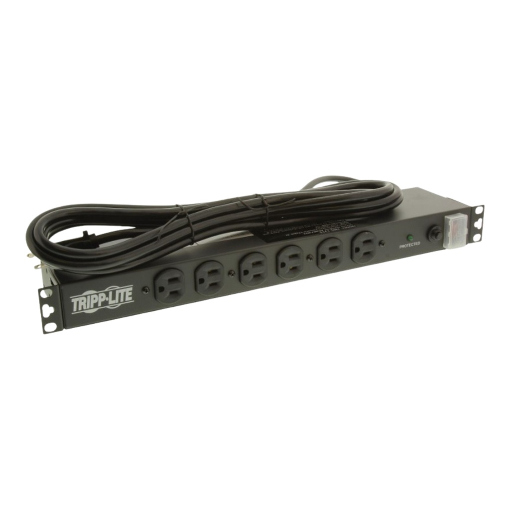 Additional Image for RS-1215-20T Barra de contactos Eaton Tripp Lite para instalación en rack 1U, 120V, 20A, L5-20P, 12 tomacorrientes (6 adelante, 6 atrás), cable de 4.57 m [15 pies]