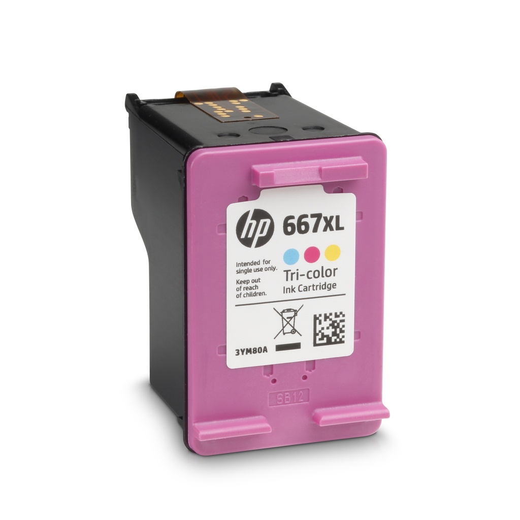 Cartucho Original de Tinta Hp 667xl Alto Rendimiento Tricolor, 330 Páginas, 8 ml
