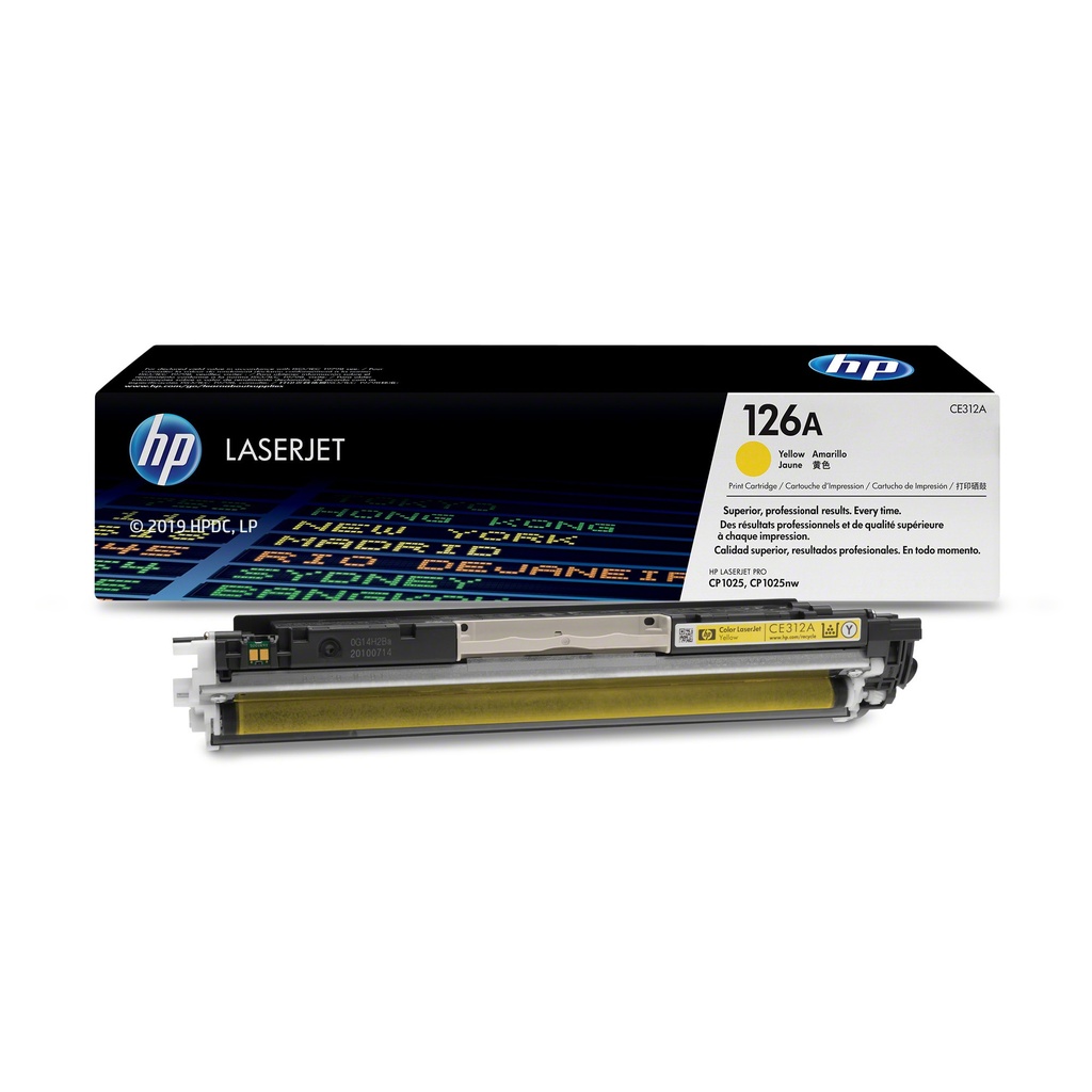 Cartucho Original de Tóner HP 126a Amarillo, 1.000 Páginas
