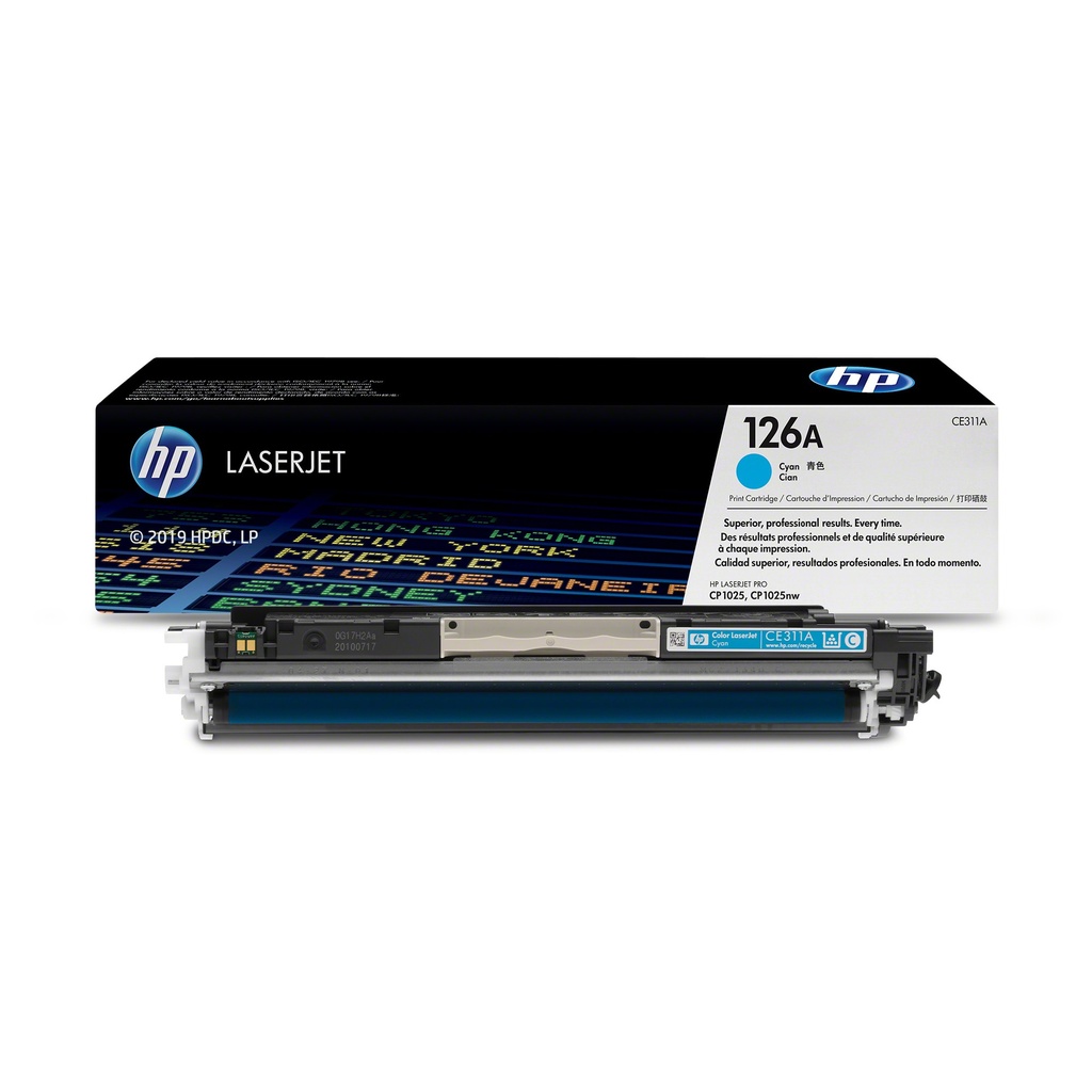 Cartucho Original de Tóner HP 126a Cian, 1.000 Páginas