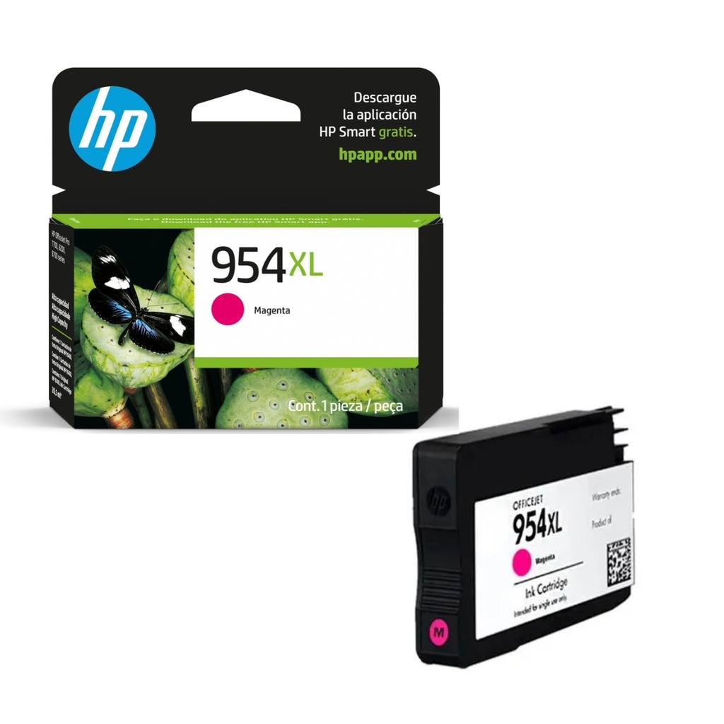 Cartucho Original De Tinta Hp 954xl Alto Rendimiento Magenta, 1.600 Páginas, 20.5 ml