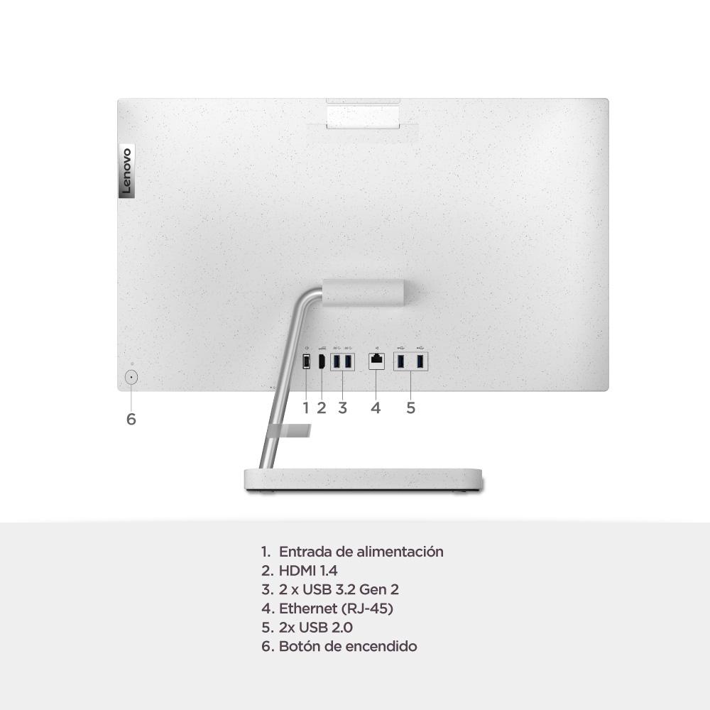 Additional Image for Todo en uno Lenovo IC 3 24IAP7 Intel core i5 12450H 23,8 Pulgadas FHD Memoria 8GB Estado Solido 512GB Linux Blanco