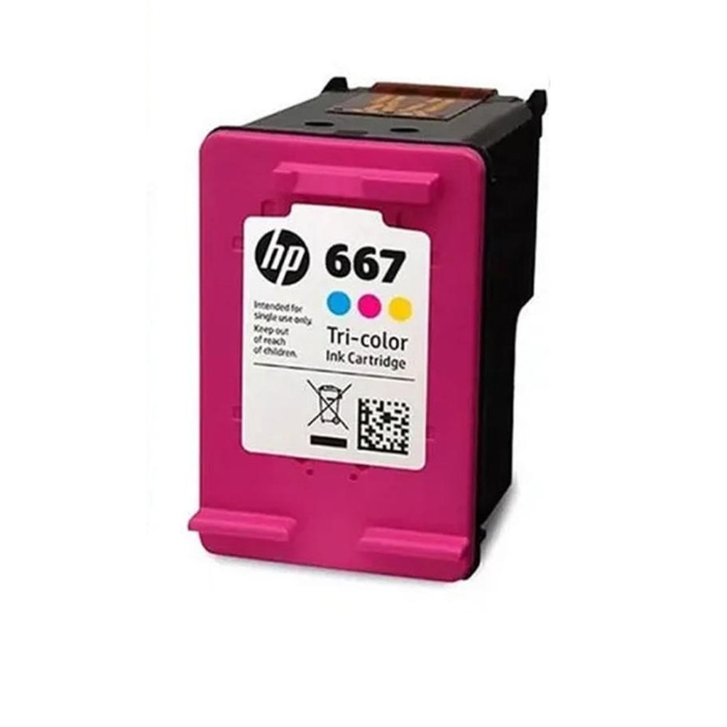 Cartucho Original De Tinta Hp 667 Tricolor, 100 Páginas, 2 ml