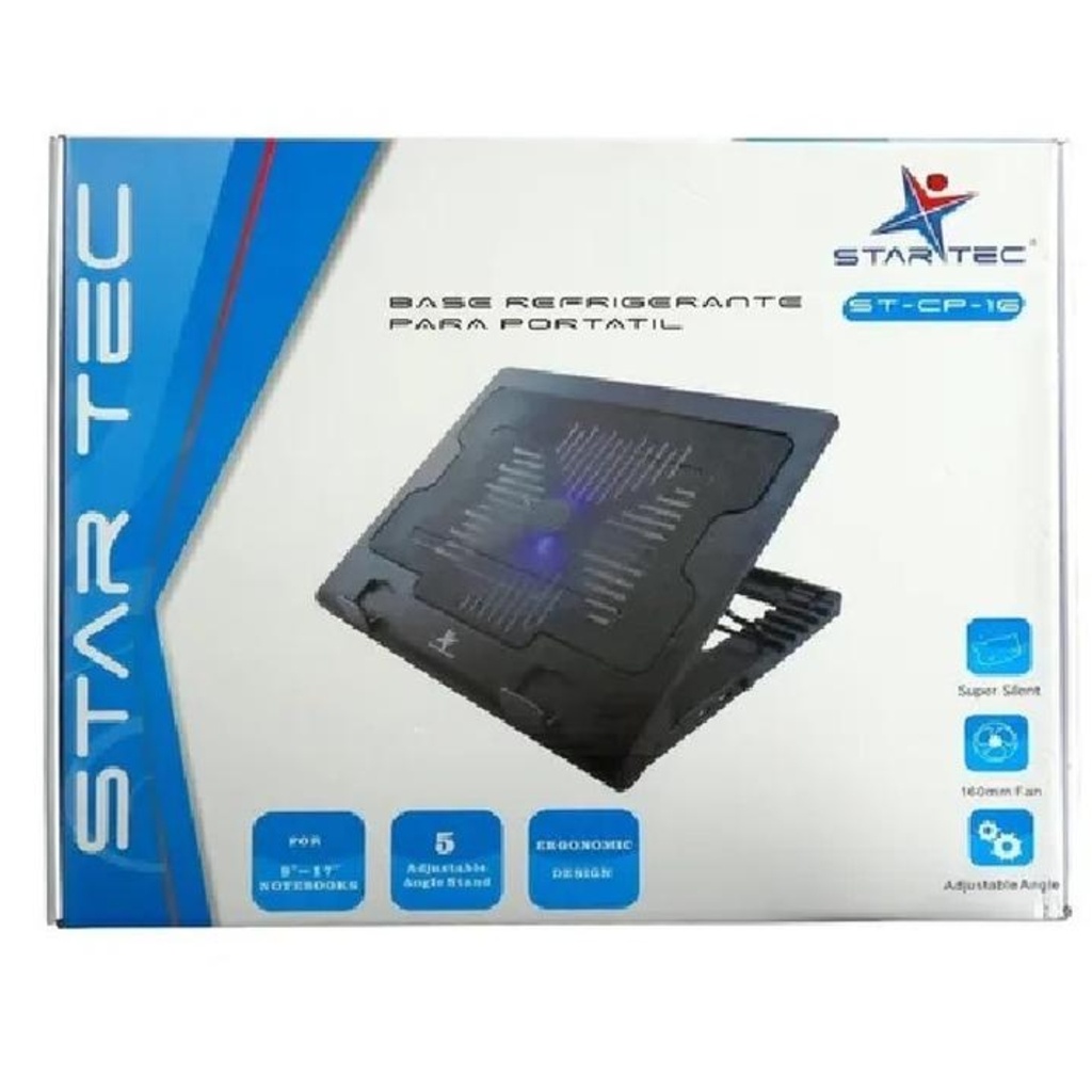 Base Refrigerante Star Tec St-Cp-16 Ventilador Negro