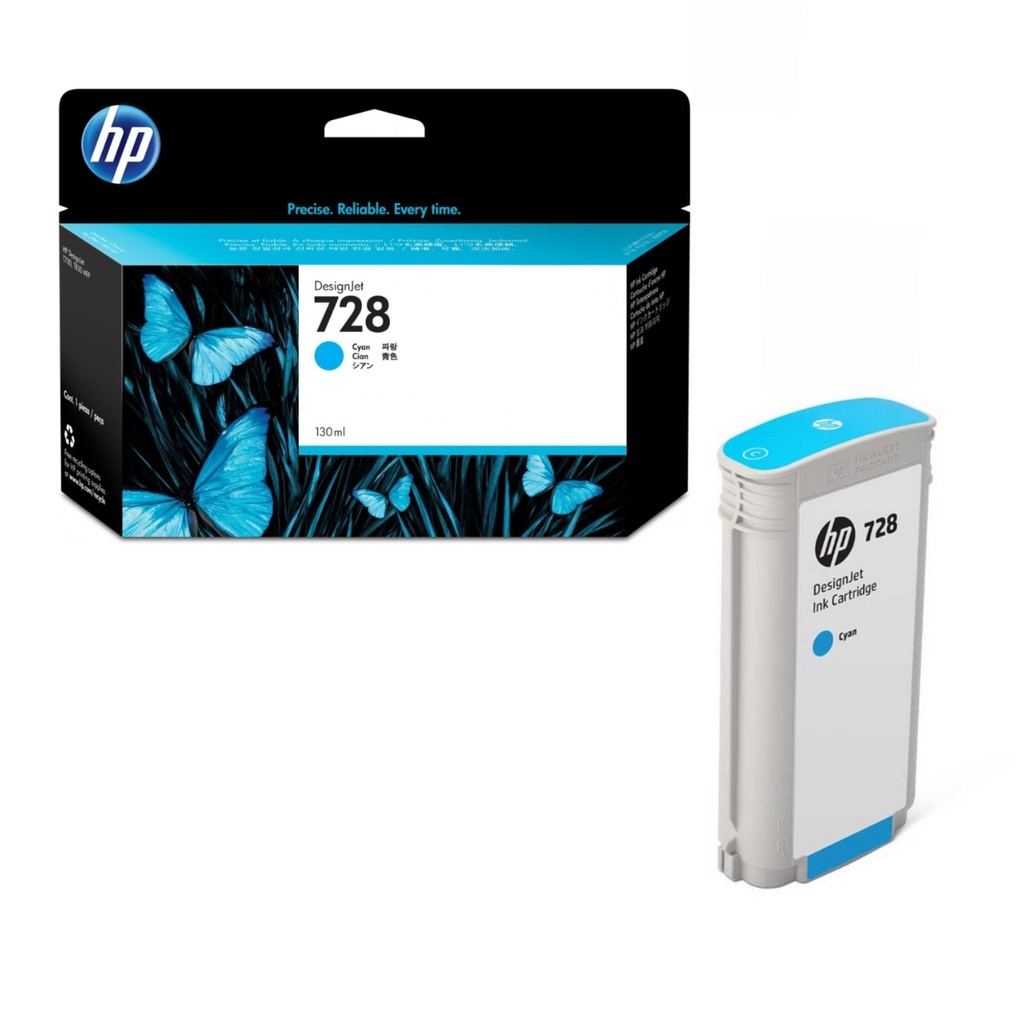 Cartucho Original De Tinta Hp 728 Cian, 130ml