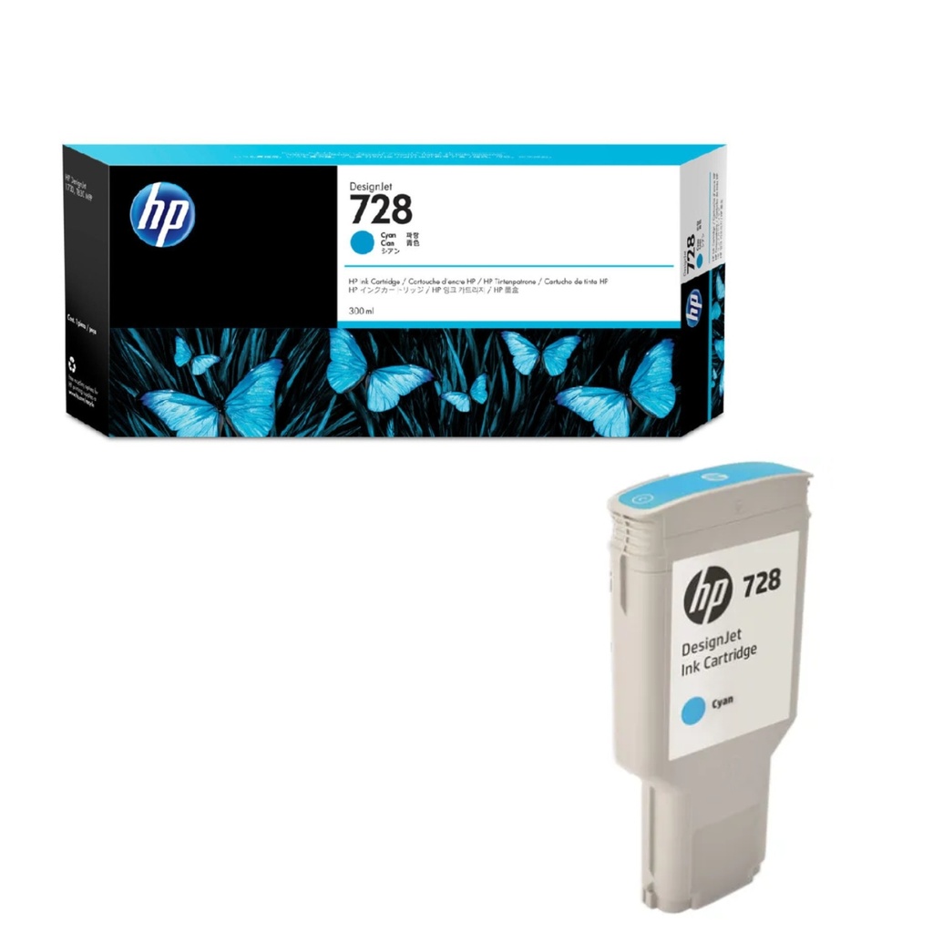 Cartucho Original De Tinta Hp 728 Cian, 300ml