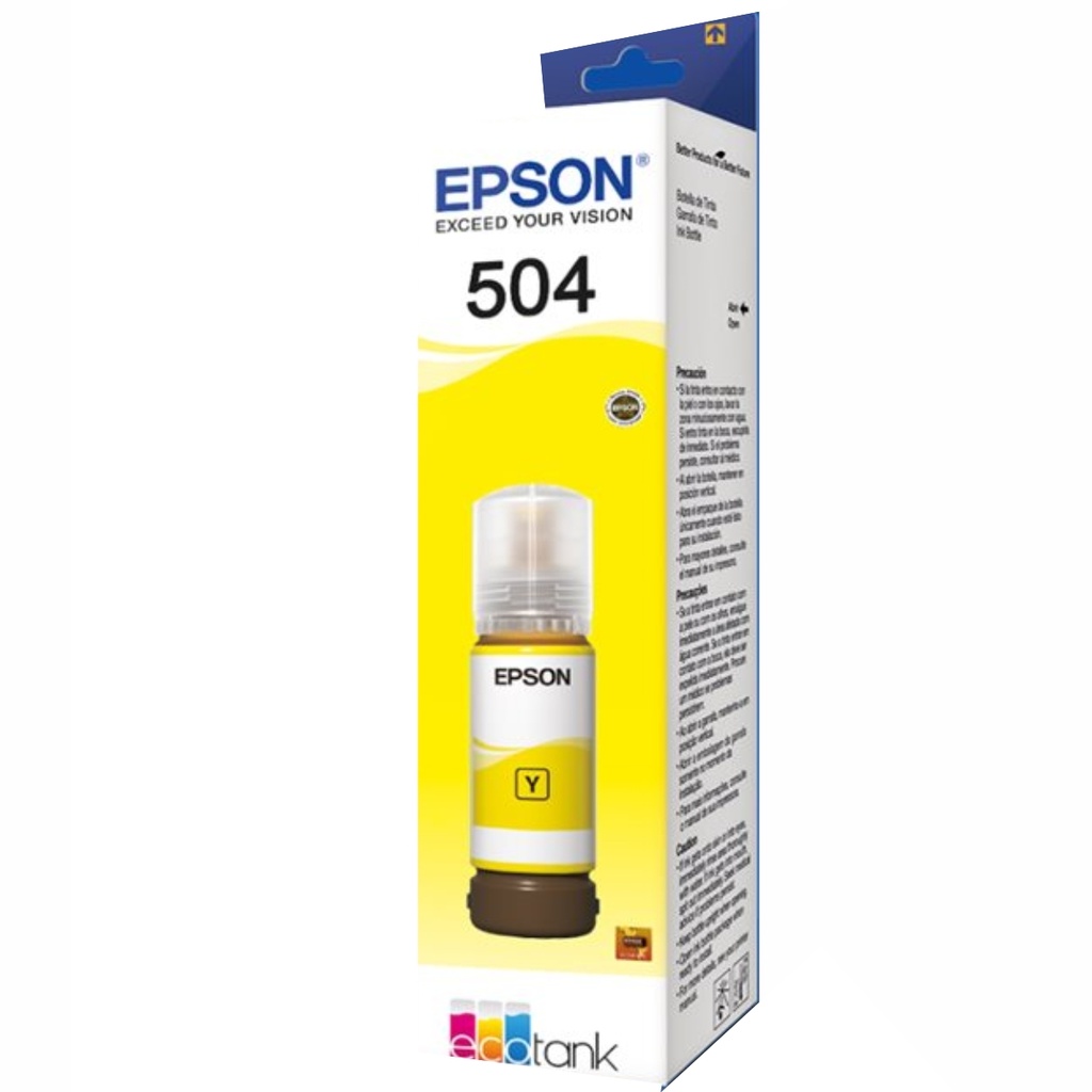Botella Original De Tinta Epson 504 Amarillo, 6.000 Páginas, 70 ml