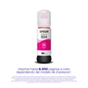 Botella Original De Tinta Epson 504 Magenta, 6.000 Páginas, 70 ml