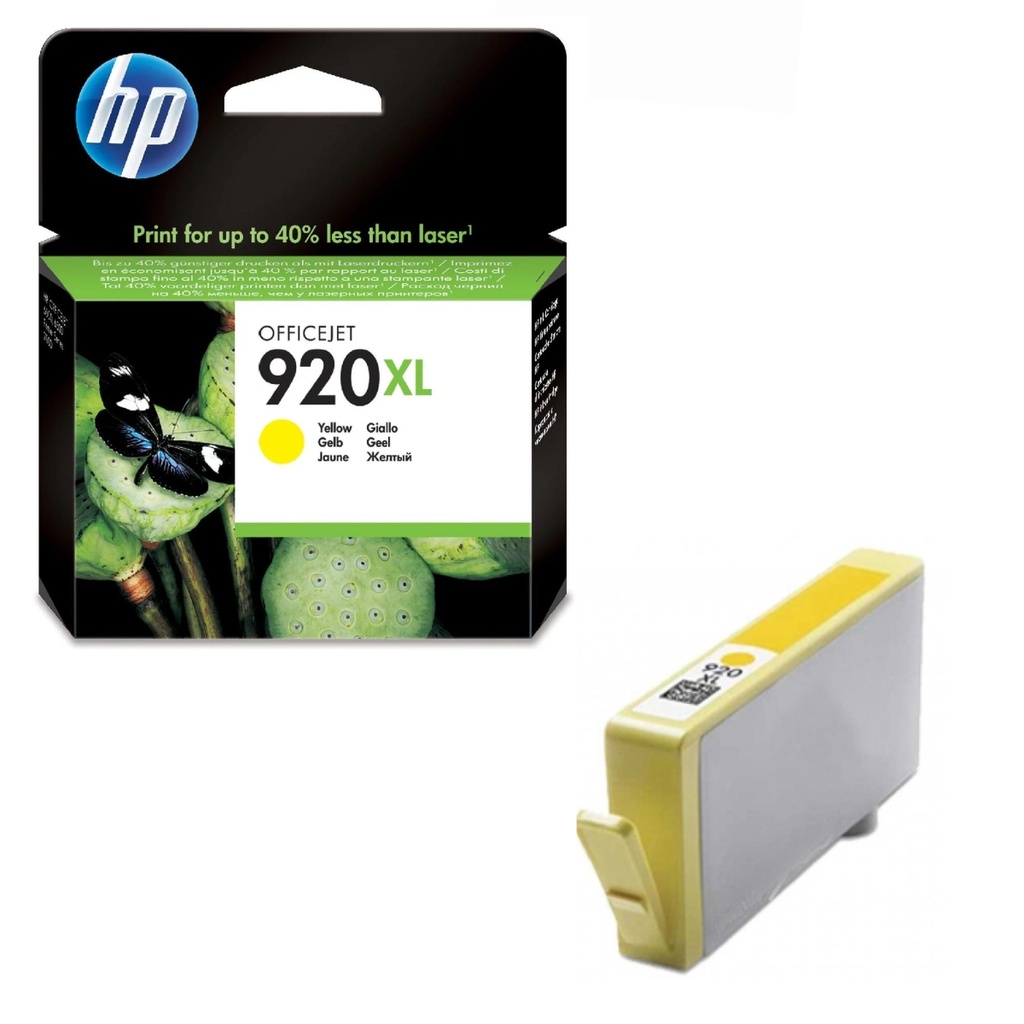 Cartucho Original De Tinta Hp 920xl Alto Rendimiento Amarillo, 700 Páginas, 6 ml