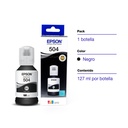 Botella Original De Tinta Epson 504 Negro, 7.500 Páginas, 120 Ml