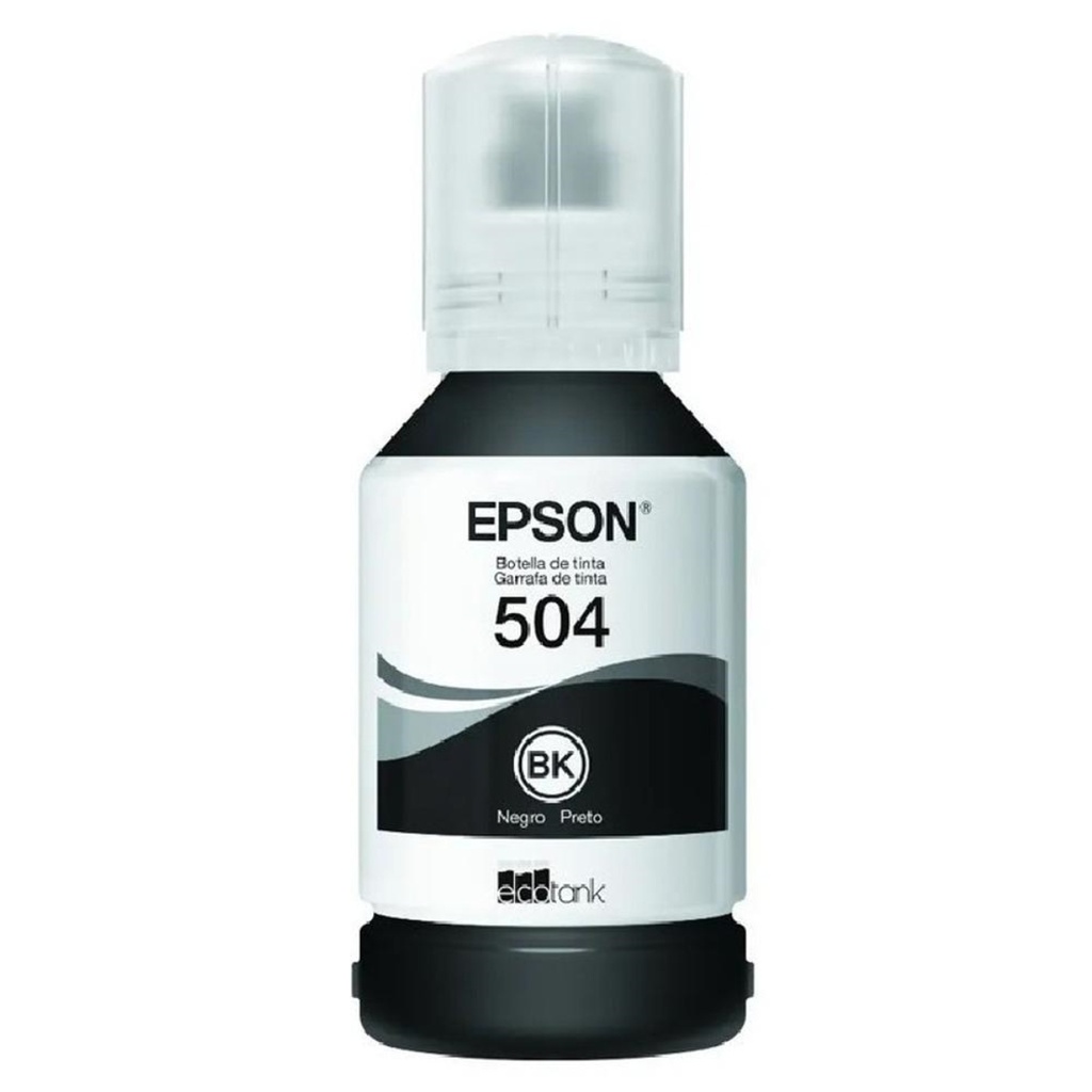 Botella Original De Tinta Epson 504 Negro, 7.500 Páginas, 120 Ml