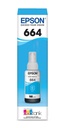 Botella Original De Tinta Epson 664 Cian, 7.500 Páginas, 70 ml