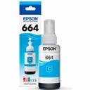 Botella Original De Tinta Epson 664 Cian, 7.500 Páginas, 70 ml