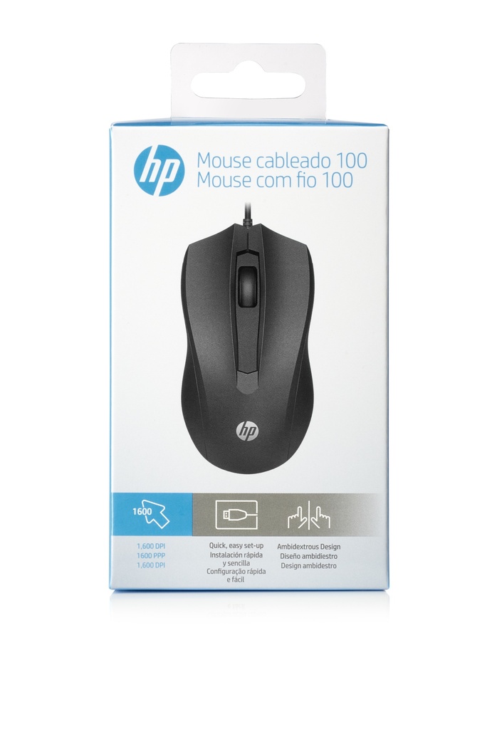 Mouse Alámbrico Hp 100 USB Negro