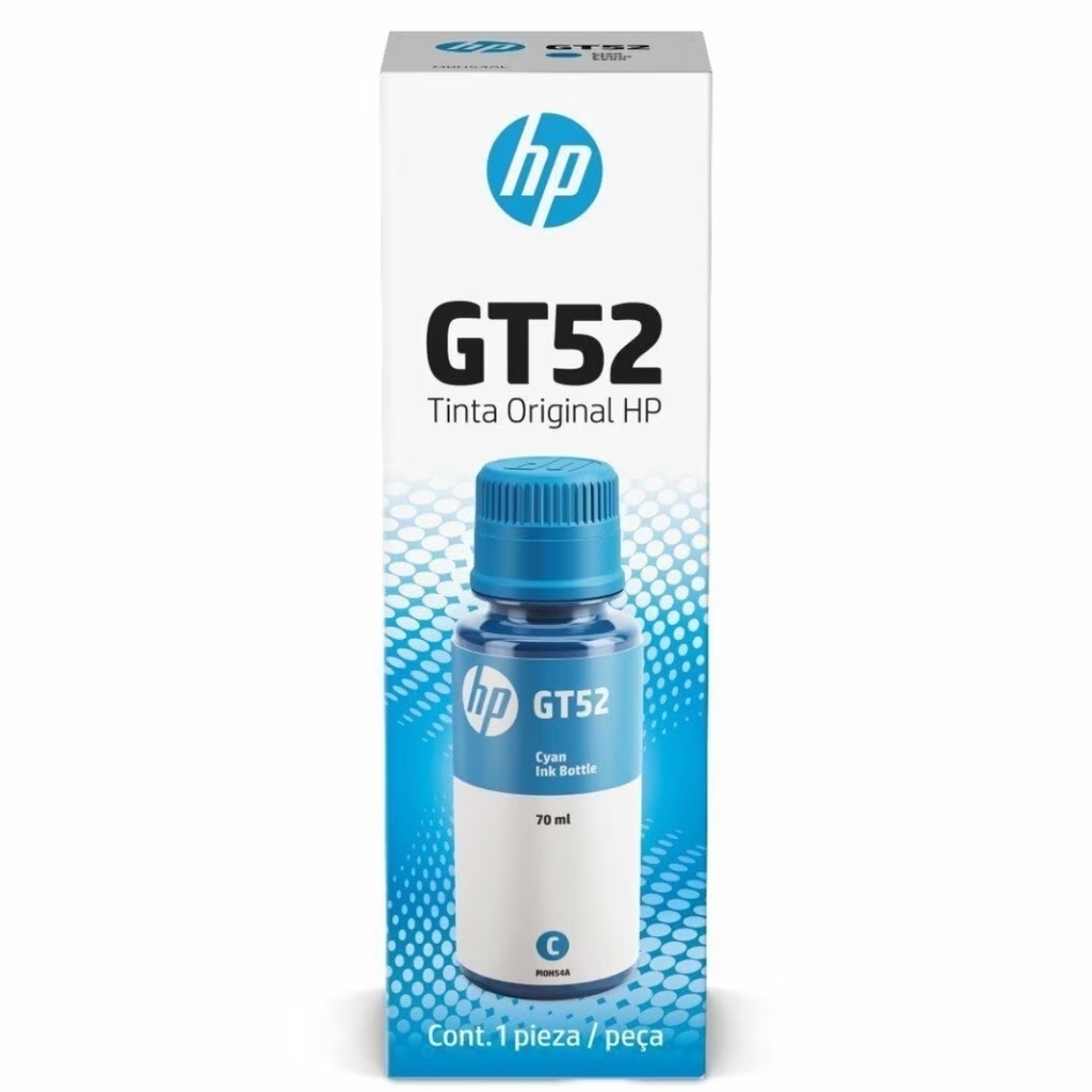 Botella Original De Tinta HP GT52 Cian, 4.000 Páginas, 70 ml