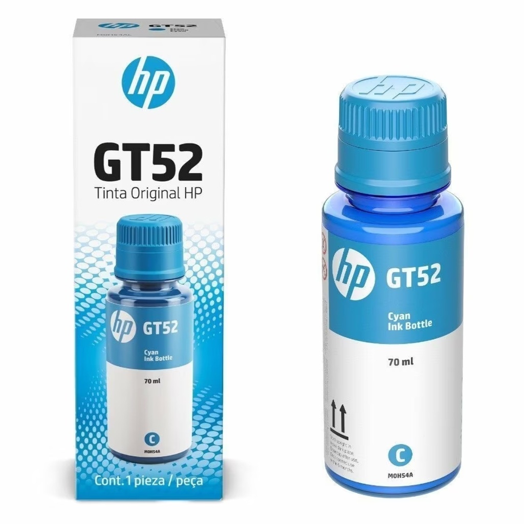 Botella Original De Tinta HP GT52 Cian, 4.000 Páginas, 70 ml