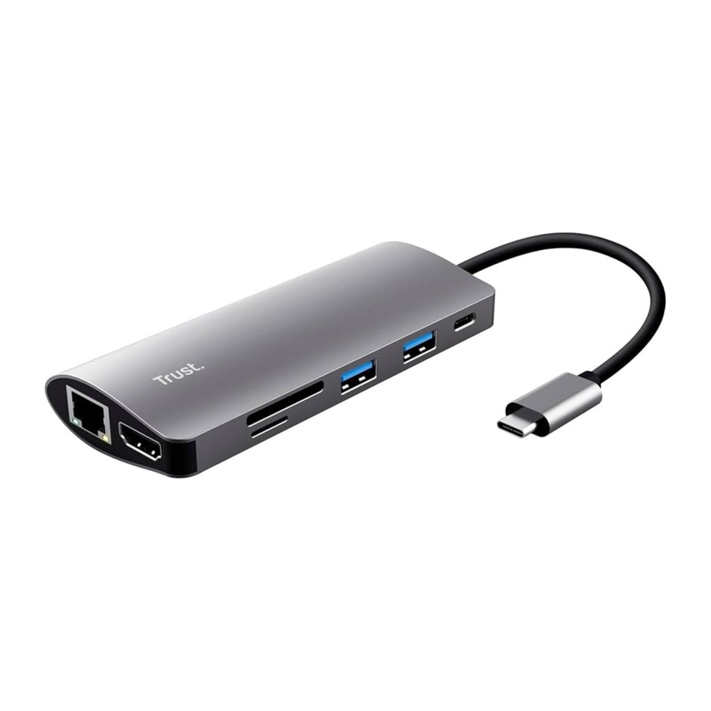 Adaptador Multipuerto Trust USB-C, 7 en 1 Negro 