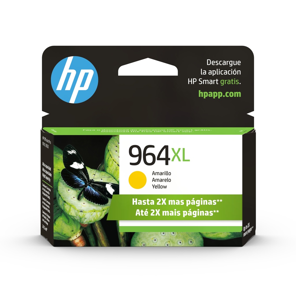 Cartucho Original De Tinta HP 964XL Amarillo Alto Rendimiento 1600 págs 22.92 ml  