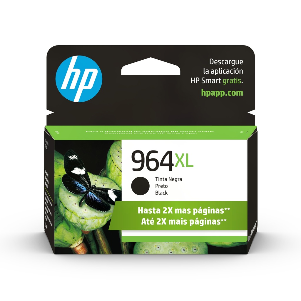 Cartucho Original De Tinta HP 964XL Negro Alto Rendimiento 2000 págs 47.86 ml 