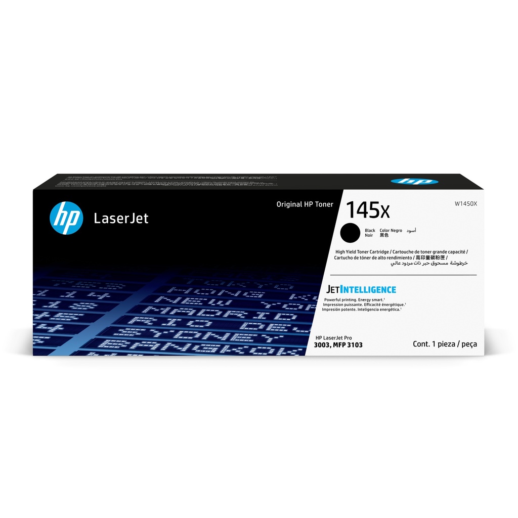 Cartucho Original de Tóner HP 145X Alto Rendimiento Negro, 3.800 Páginas