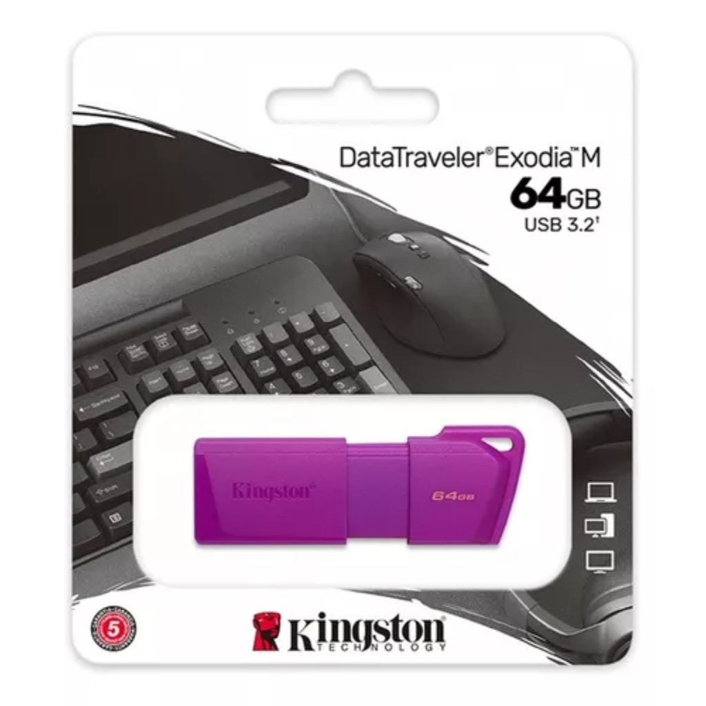 Memoria USB 3.2 Kingston 64GB  Dt Exodia M Latam Dtxm - Morado