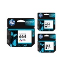 Cartuchos De Tinta HP 664 Tricolor + 2 Negro