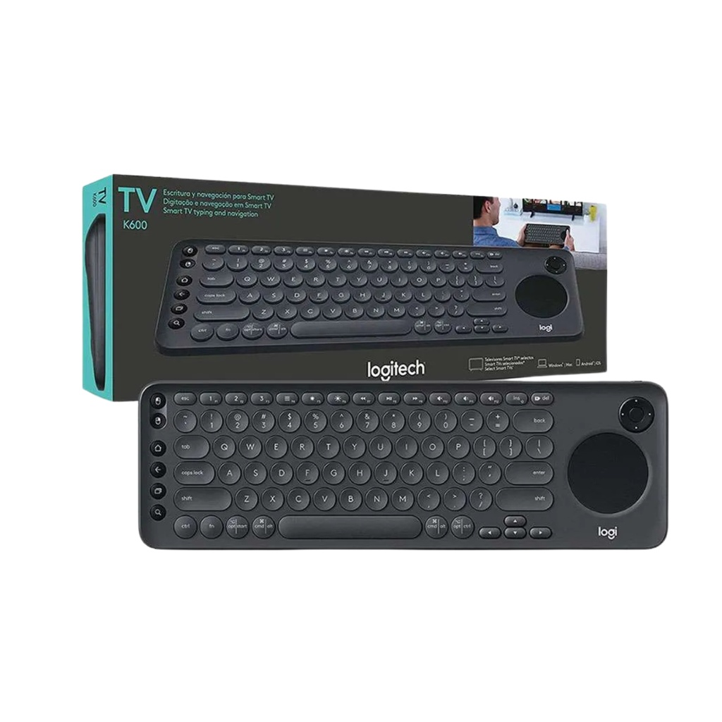 Teclado LOGITECH K600 Plus con Touchpad Teclas Multimedia Negro