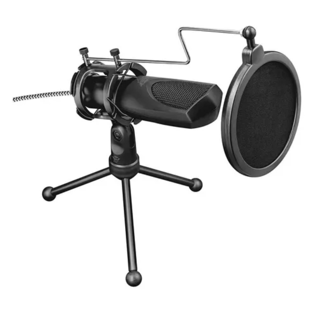 Micrófono Trust Mantis Gxt 232 Mantis Streaming USB Con Trípode - Negro