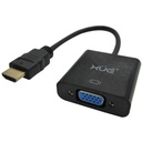 Convertidor XUE HDMI A VGA FHD 1920x1080P Con Audio 20CM Garantía 1 Año Negro