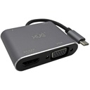 Convertidor XUE USB-C 3.1 A 4K HDMI, VGA, USB 3.0, USB-C (PC Y MAC) Garantía 1 Año Gris