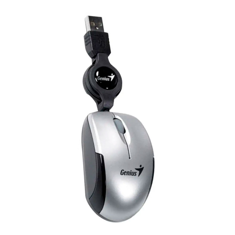 Mouse Genius Micro Traveler Retractil Usb Gris