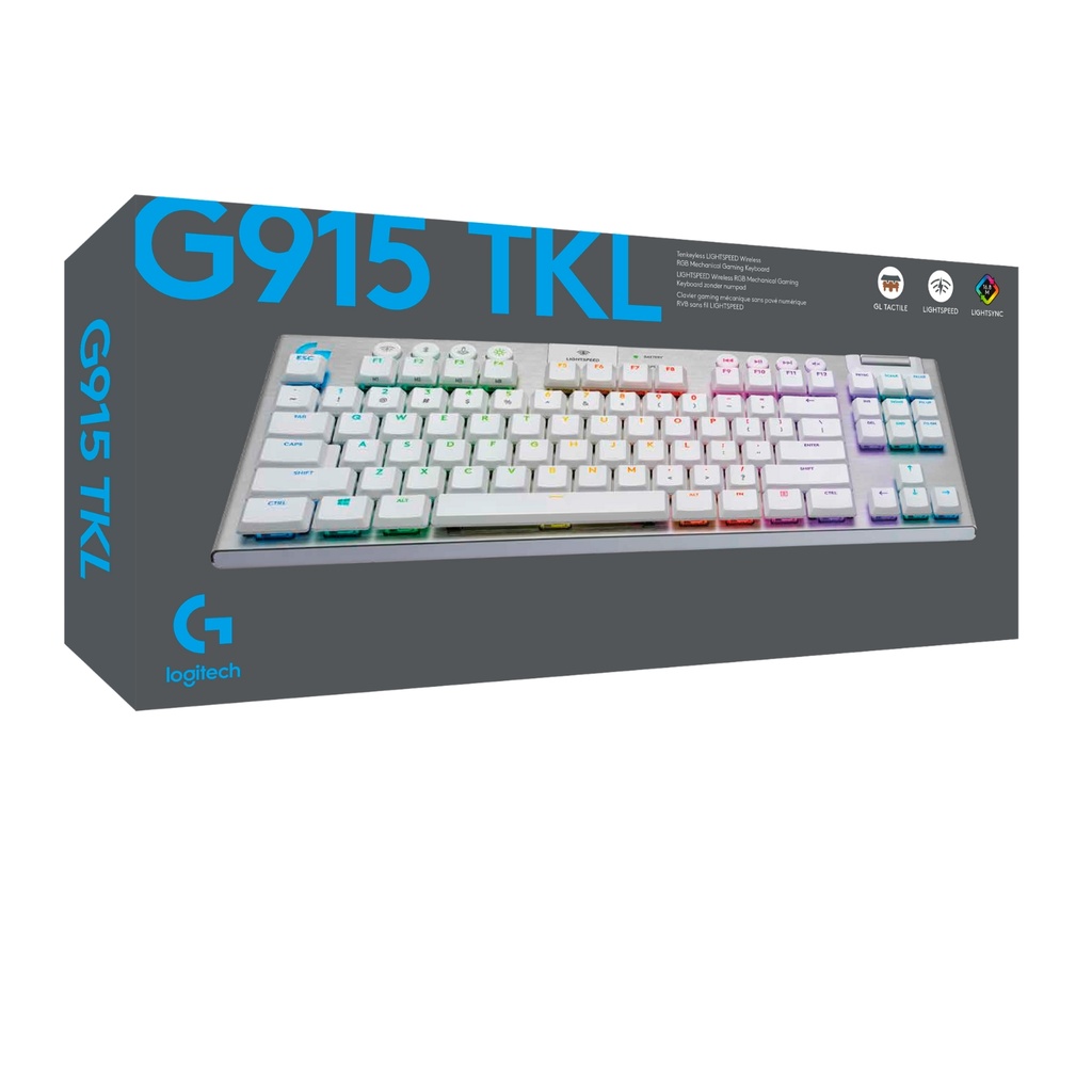 Teclado Mecánico Logitech G915X TKL Gaming Con Bluetooth Blanco