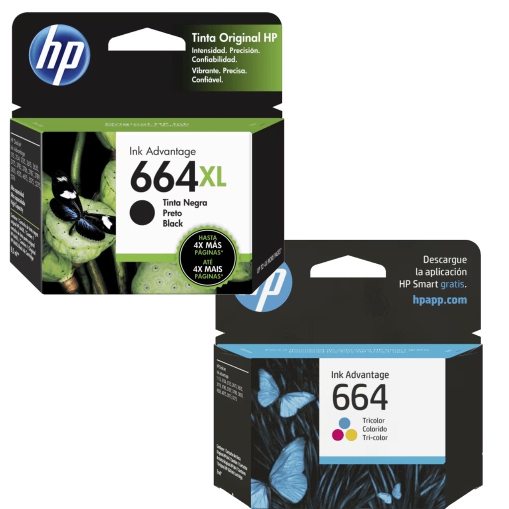Kit De 2 Cartuchos Tinta 664XL Negro Y 664 Tricolor Original