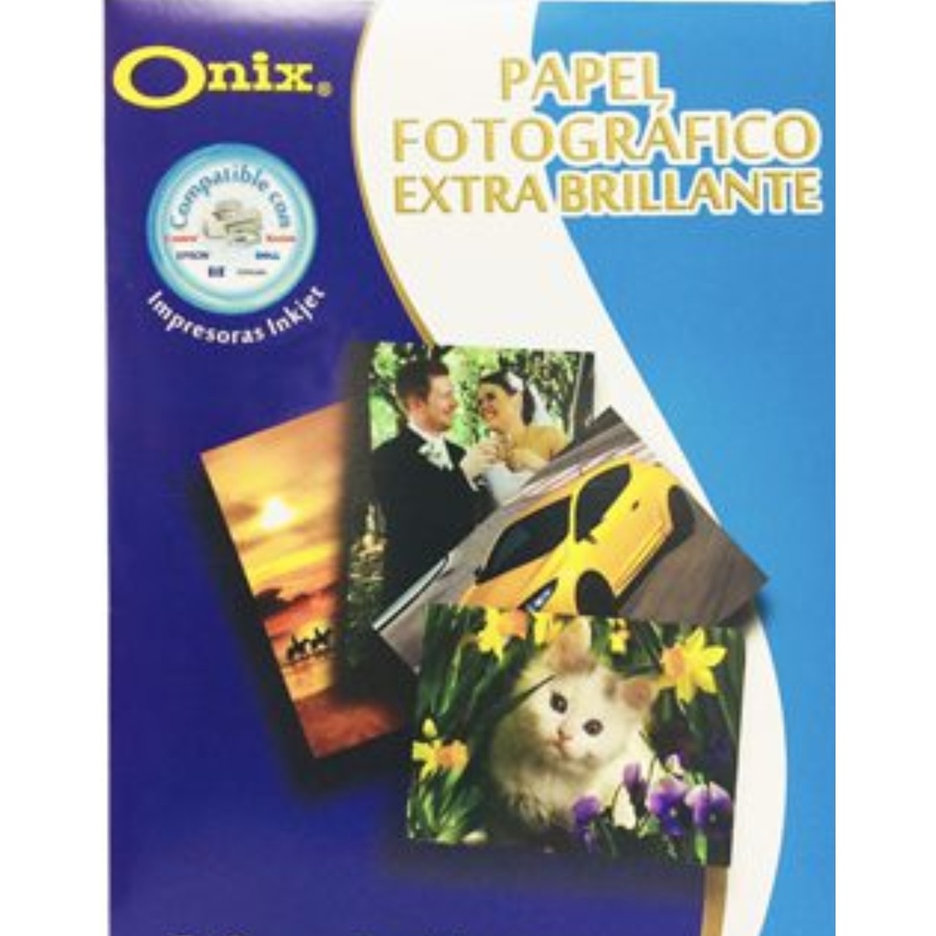 Papel Fotográfico Onix Carta 220 Gr X 100 Hojas Doble Cara Brillantes 