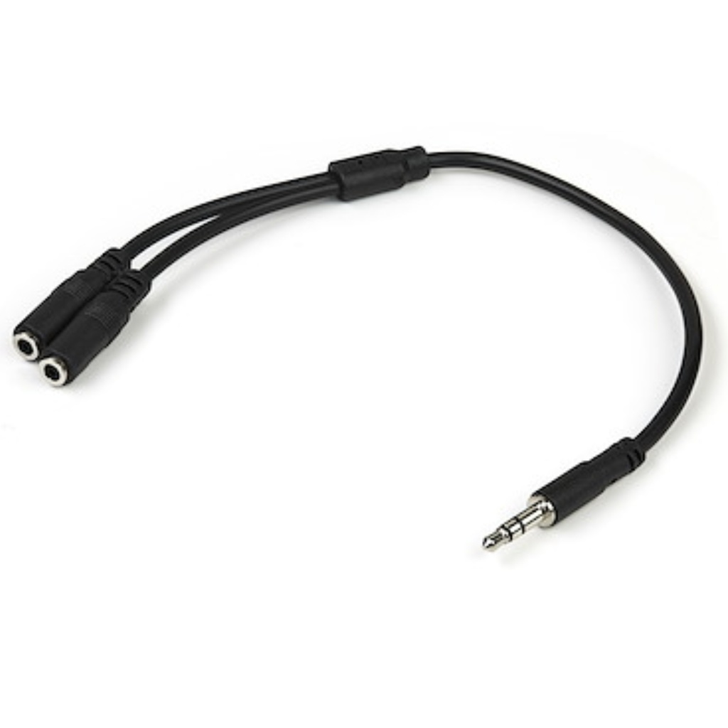 Adaptador StarTech Divisor Mini-Jack 3,5 Mm 3 Pines Macho A 2x Hembra