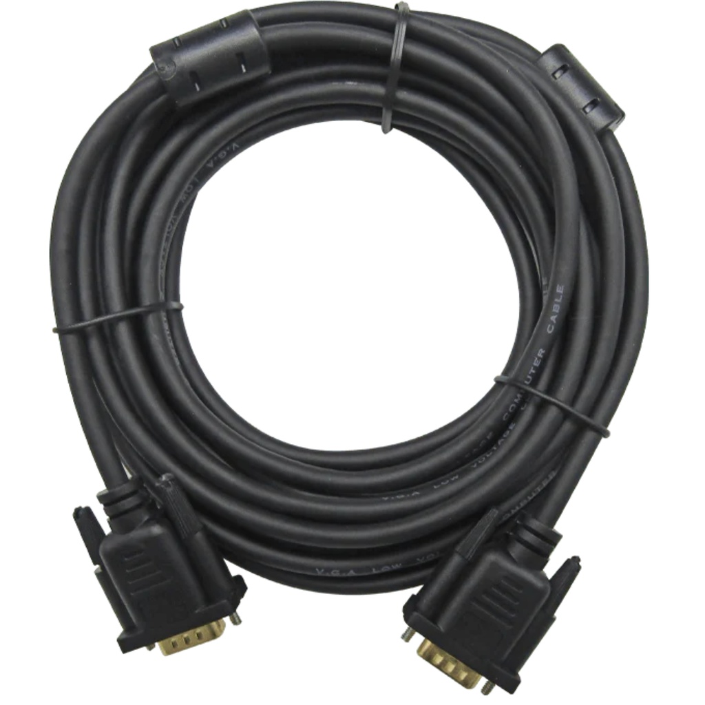 Cable XUE VGA 5M HDB15 15-PINES (3+6) 30AWG CU OD:6.0MM C/Filtros Negro