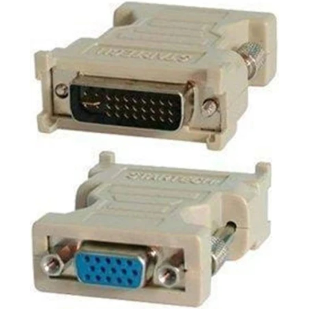 Adaptador Convertidor StarTech DVI-I Macho A VGA HD15 Hembra, Color Blanco/Beige, Garantía De Por Vida