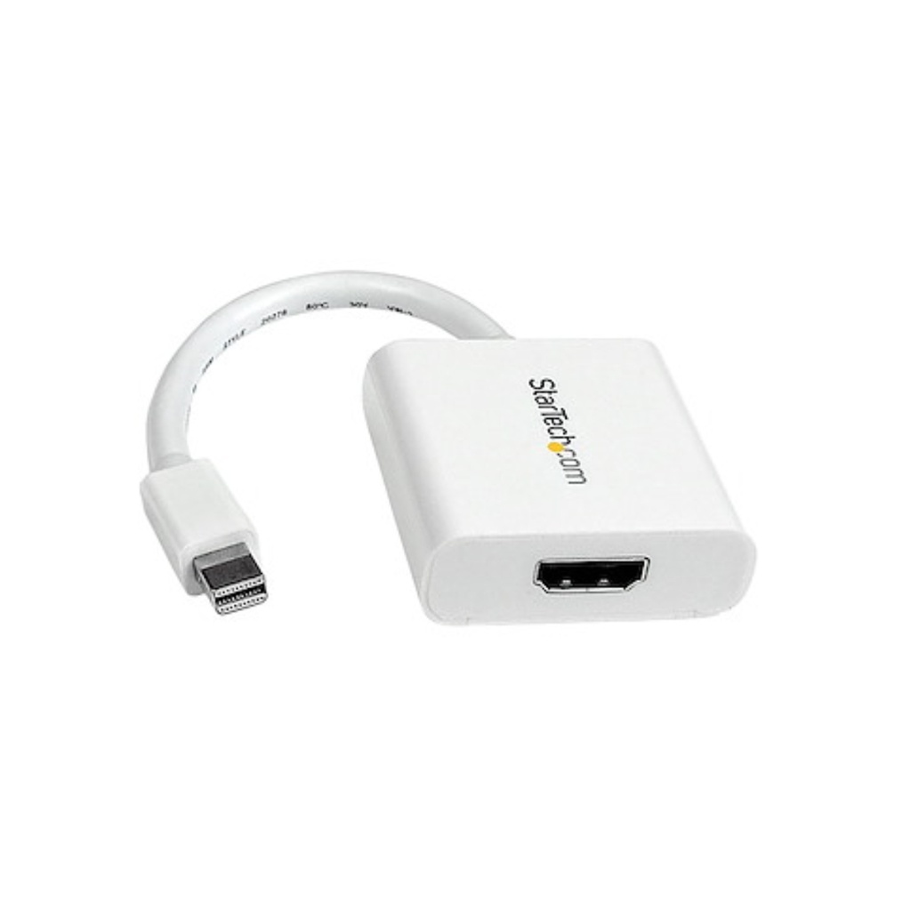 Adaptador Convertidor StarTech De Video Mini DisplayPort Macho A HDMI Hembra Pasivo, Color Blanco, Garantía 3 Años