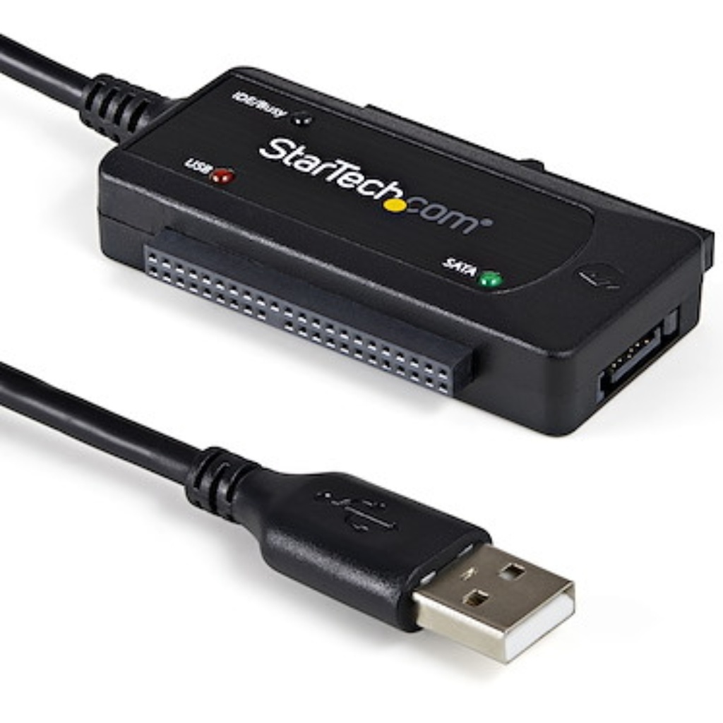 Adaptador Combo StarTech SATA IDE a USB 2.0 para Discos Duros y SSD 2.5"/3.5"