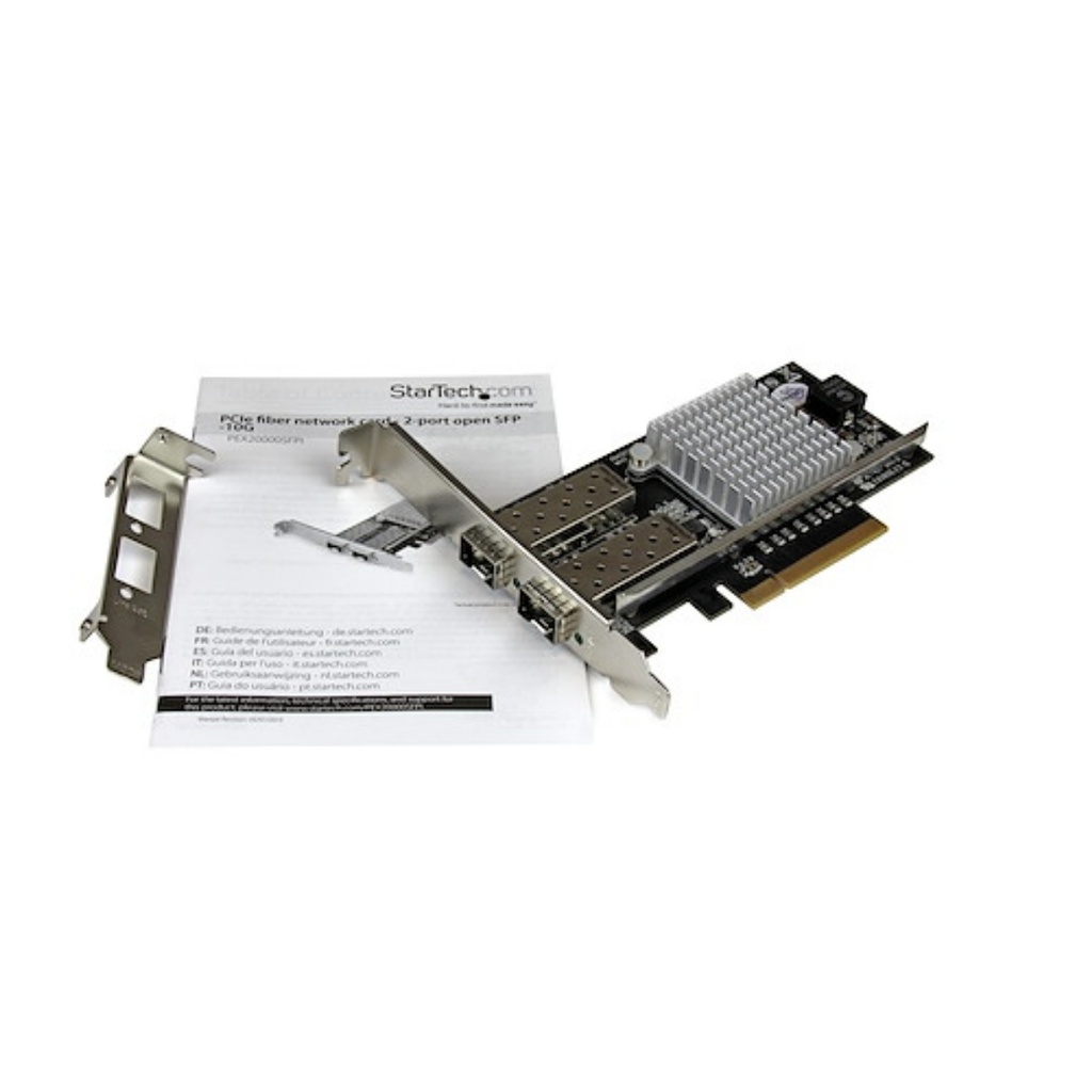 Tarjeta StarTech PCI Express De Red 10Gbps De Fibra Con 2 Puertos SFP+Abiertos Para Servidor, Estación De Trabajo, Garantía 2 Años