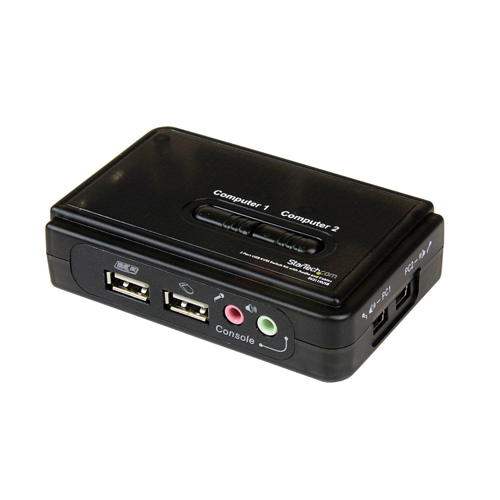 Juego De Conmutador StarTech KVM De 2 Puertos Con Todo Incluido - USB - Audio Y Video VGA