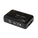 Juego De Conmutador StarTech KVM De 2 Puertos Con Todo Incluido - USB - Audio Y Video VGA