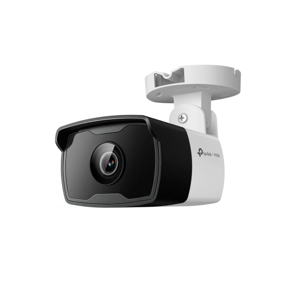 Cámara IP VIGI tipo Bala 4MP.  Lente Fijo 4 mm.  INCLUYE Detección Inteligente (Clasifica Humanos y Vehículos), Detección de Movimiento, Detección de Intrusión de Área, Detección de Cruce de Línea, Detección de Manipulación de Cámara, Detección de Objeto abandonado, Detección de Remoción de Objetos.