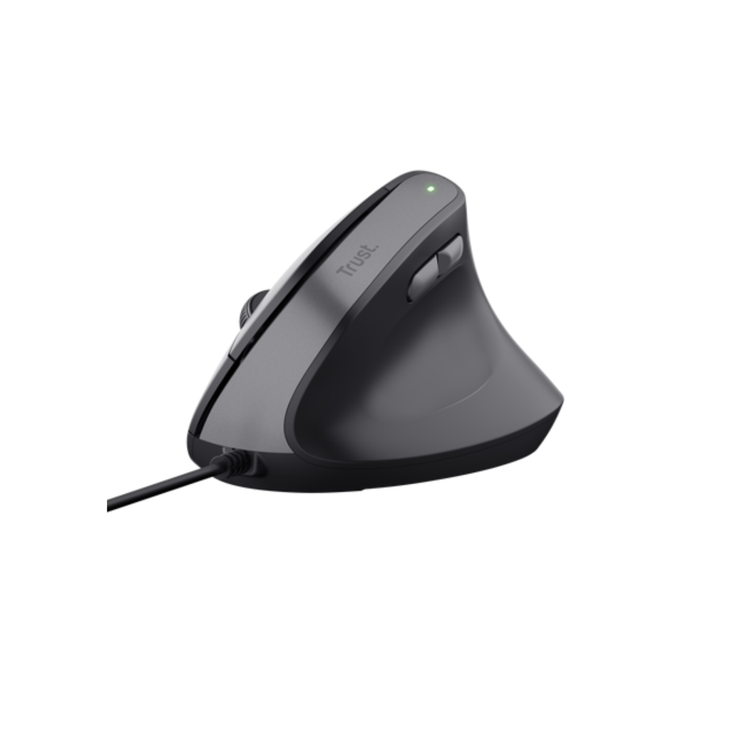 Mouse Trust Bayo II Ergonómico Alámbrico Diseño Vertical Negro 