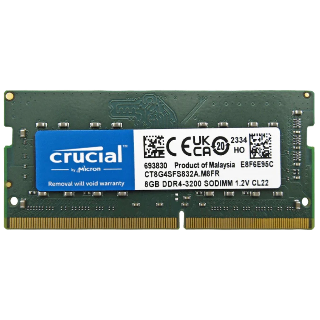 Memoria RAM Crucial Para Laptop DDR4 PC4-25600 8GB 3200MHZ CL22 1.2V 8C Garantía 5 Años
