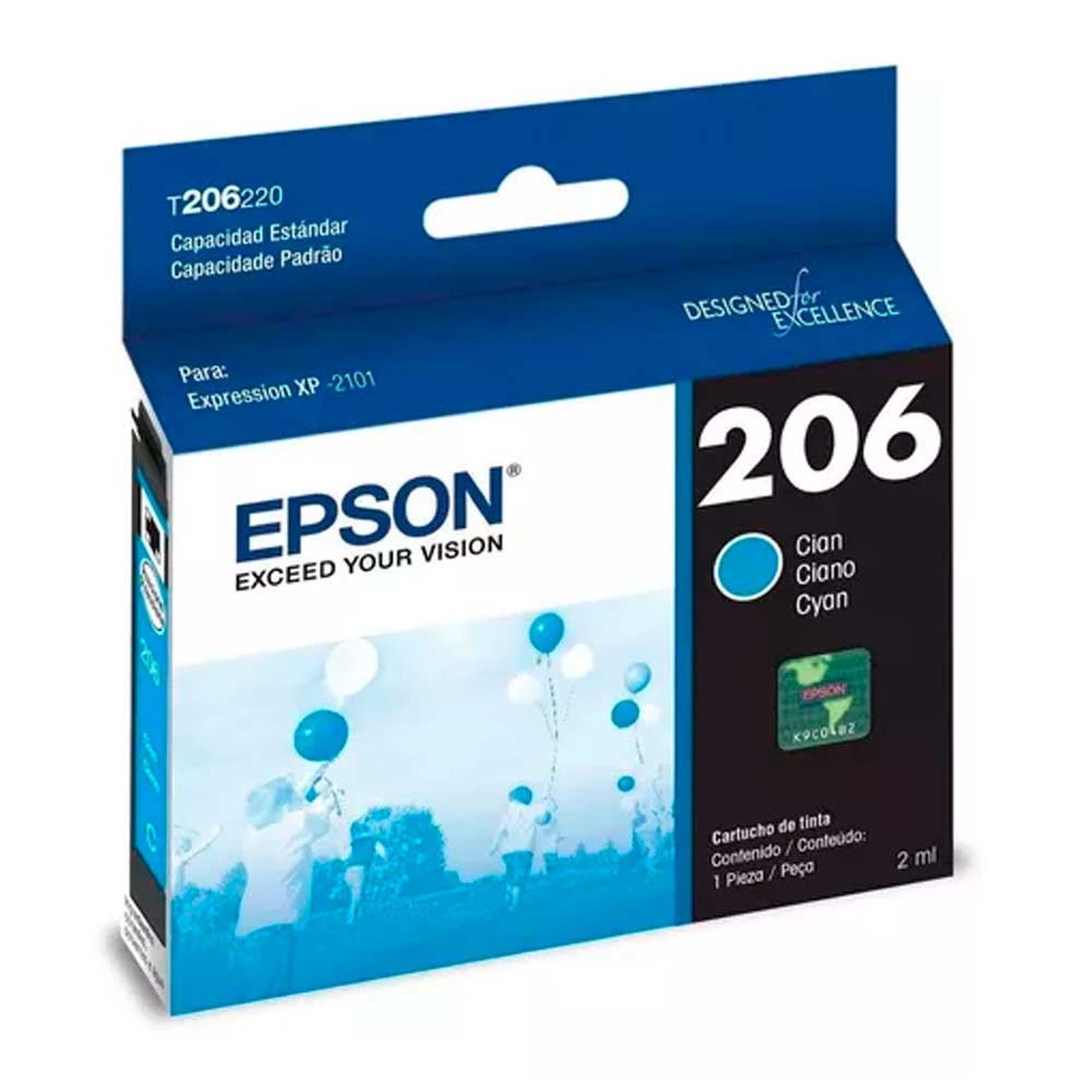 Cartucho Epson T206220-AL Cyan Ink Cartridge-Xpression XP-2102