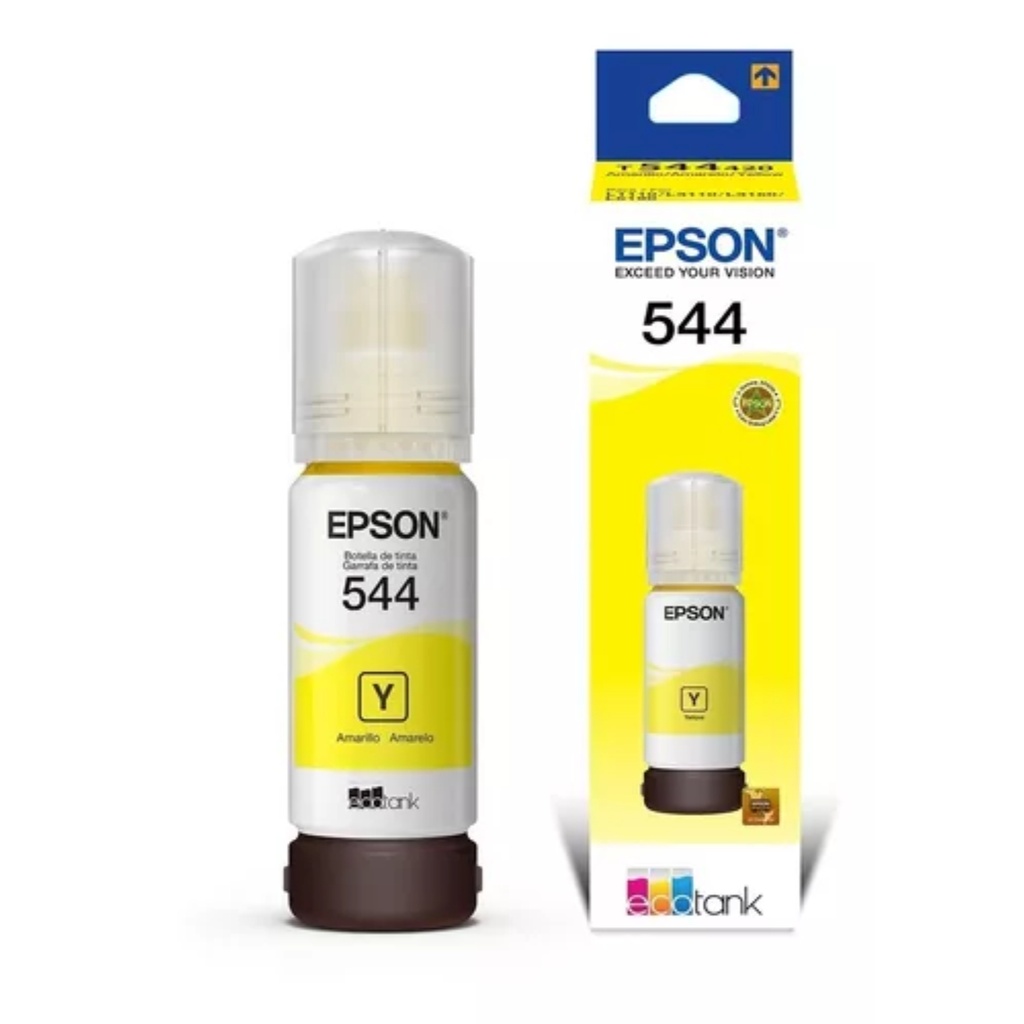 Botella Original De Tinta Epson 544 Amarillo, 7.500 Páginas, 65 Ml