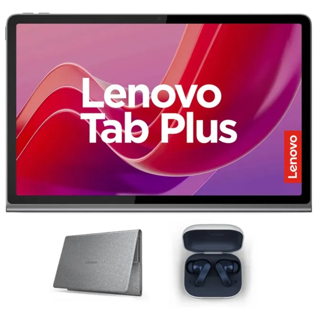 Tablet Lenovo Tab Plus Gris, Pantalla 11.5", 256GB Memoria Interna y 8GB RAM + Case Y MotoBuds 